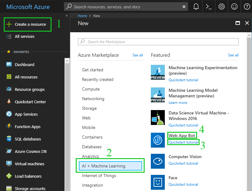 Create web app bot in Azure