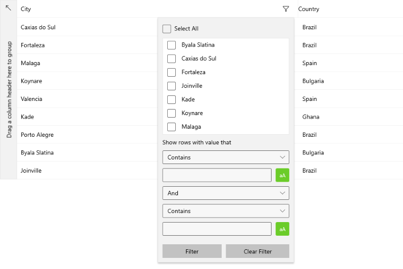 DataGrid-Filtering DataGrid-Filtering