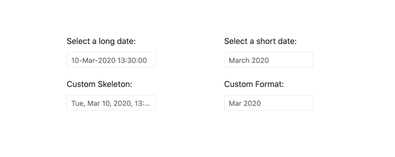 DateInput – Formats