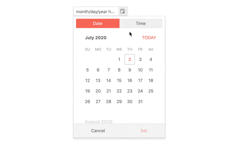 DateTimePicker - Overview
