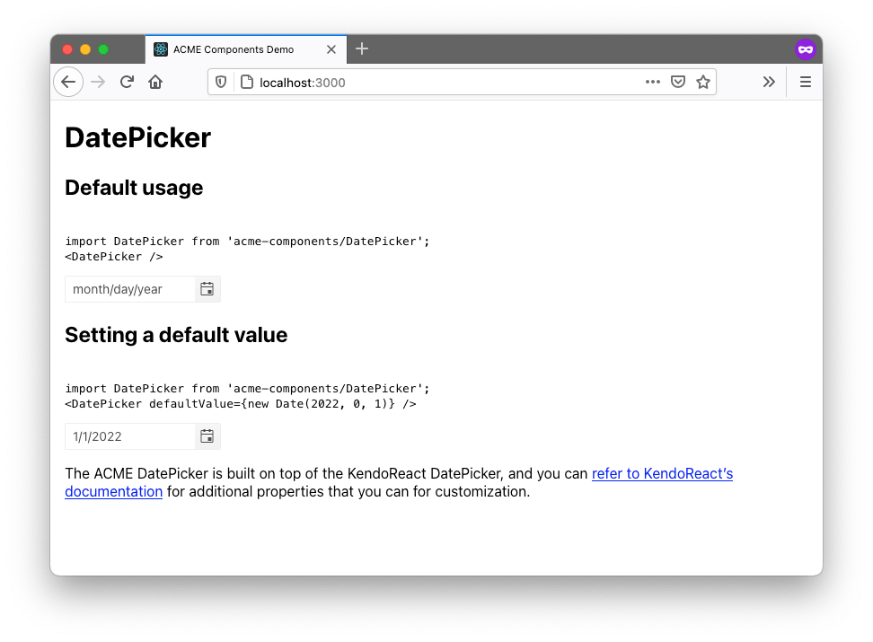 Example of a documentation site Example of a documentation site