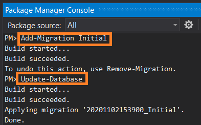 entityframework-package-manager