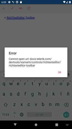 error-message-invalid-url RichTextEditor for Xamarin error handling invalid URL