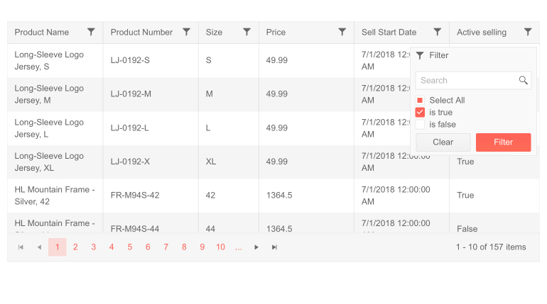Telerik UI for Blazor Grid Multi-Checkbox Filter Telerik UI for Blazor Grid Multi-Checkbox Filter