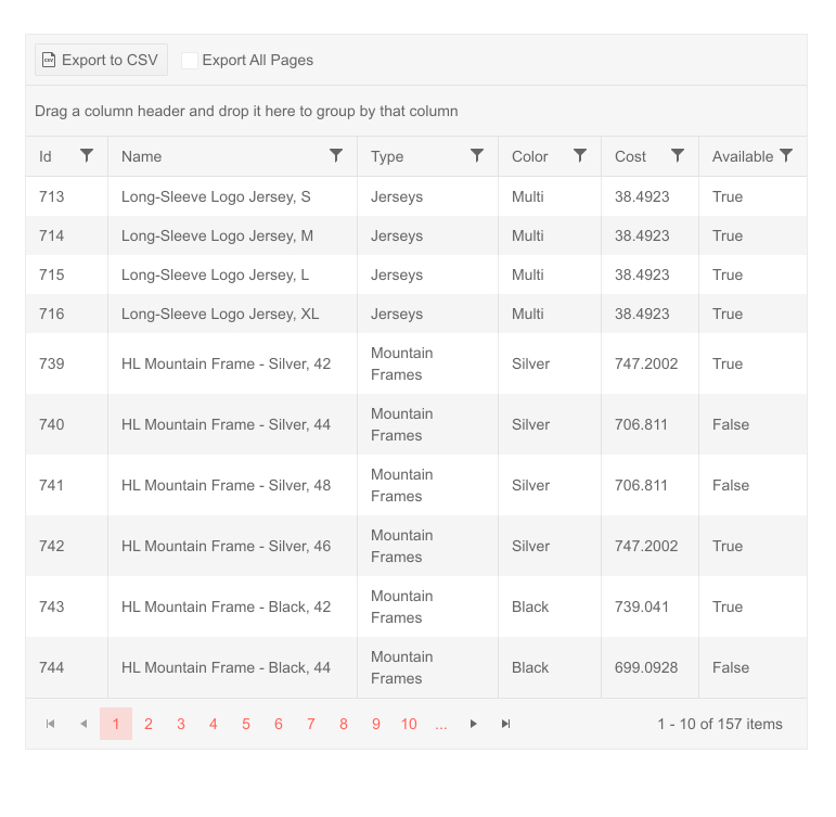 Telerik UI for Blazor Grid-CSV Export