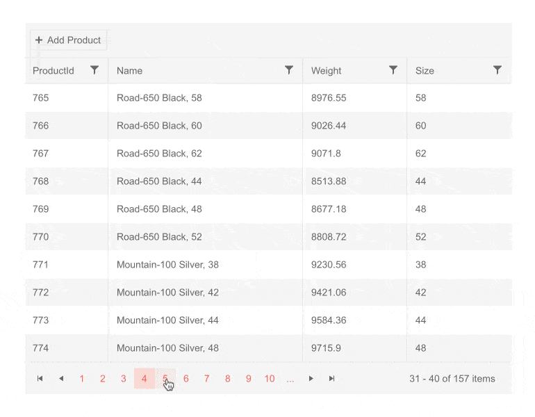 Telerik UI for Blazor Grid Loading Animation