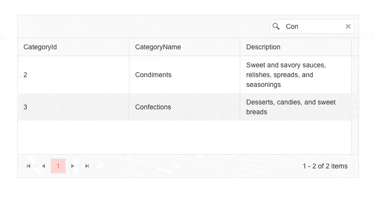 Telerik Blazor Data Grid Clear SearchBox