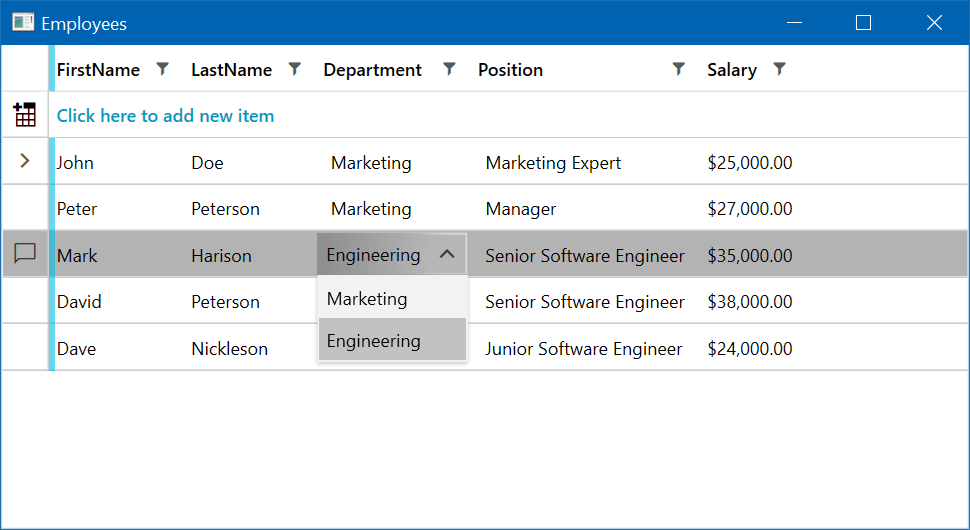 WPF DataGrid Editing WPF DataGrid Editing Image