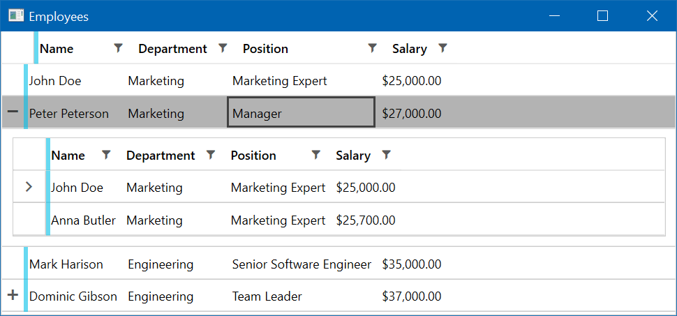 WPF DataGrid Nested WPF DataGrid Nested Image