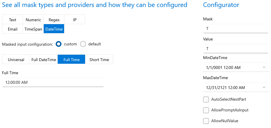 MaskedInput - Navigation, AutoSelect and Spin