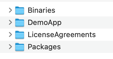 MAUI_Folder MAUI_Folder - Folders for Binaries, DemoApp, LicenseAgreements, Packages.