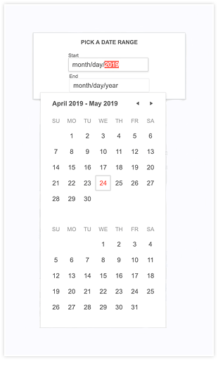 Mobile Support for DateRangePicker