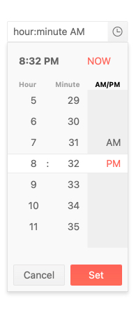 Native Vue TimePicker Component