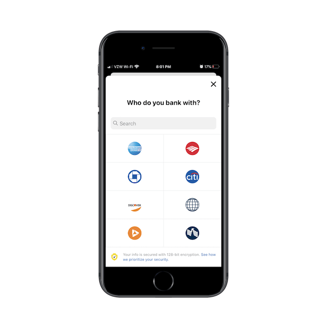 Nerdwallet helps users quickly connect their budgeting and savings app to other banks.