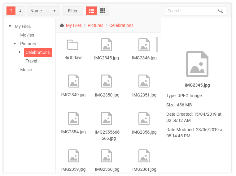Telerik UI for ASP.NET MVC File Manager - overview