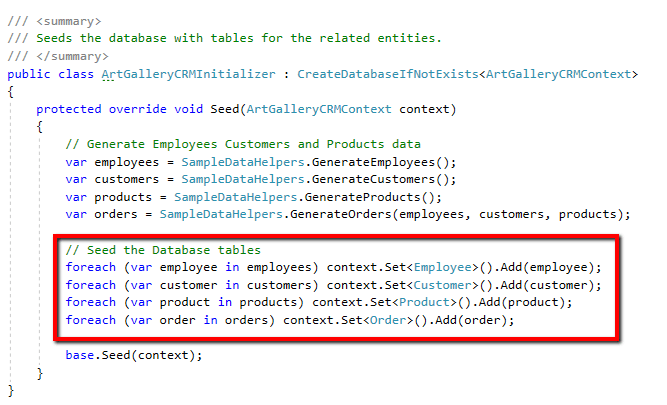 DB Initializer Class