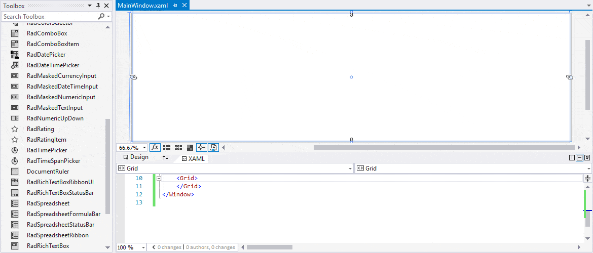 Telerik UI for WPF RadSpreadsheet-design-time-Fluent Telerik UI for WPF RadSpreadsheet-design-time-Fluent Image