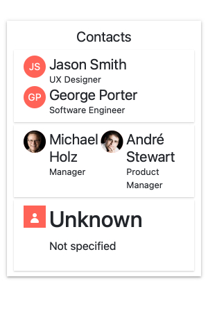 React Avatar component New options updated design