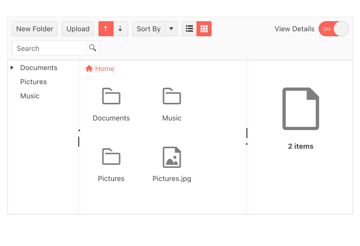 React File Manager Template Sample App