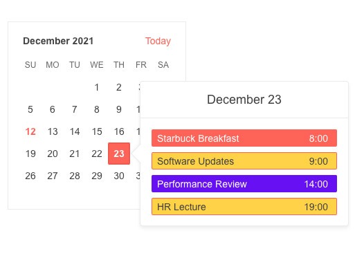 Popover component