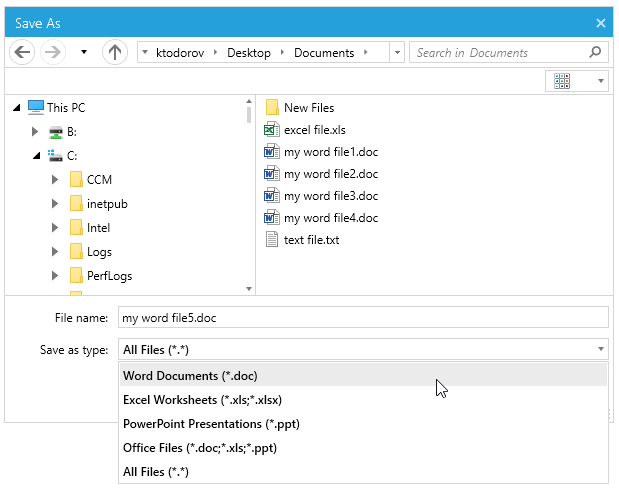 SaveFileDialogFilter