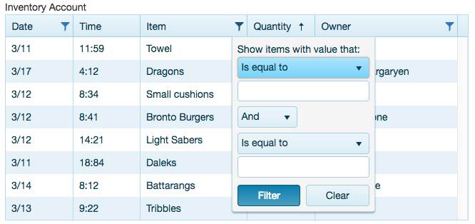 Kendo UI Grid with Filter Dialogue Kendo UI Grid with Filter Dialogue