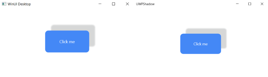 shadow-uwp-winui-features shadow on a rectangular button, widely offest, for winui and uwp
