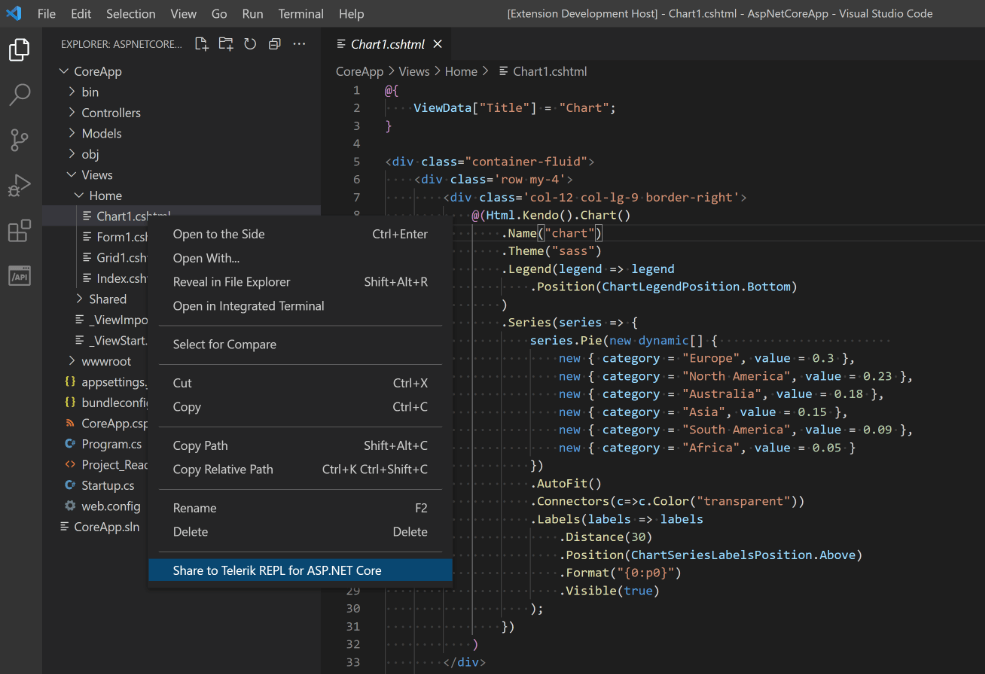Share to Telerik REPL from Visual Studio Code Share to Telerik REPL from Visual Studio Code