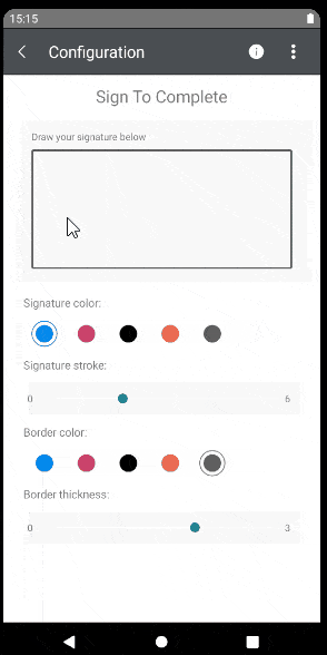 signature-configuration configure the signature in your application