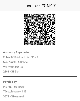 swissqrcode swiss qr code with payable to and payable by details