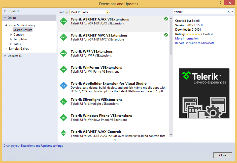 Telerik AJAX and MVC VSExtensions Telerik AJAX and MVC VSExtensions