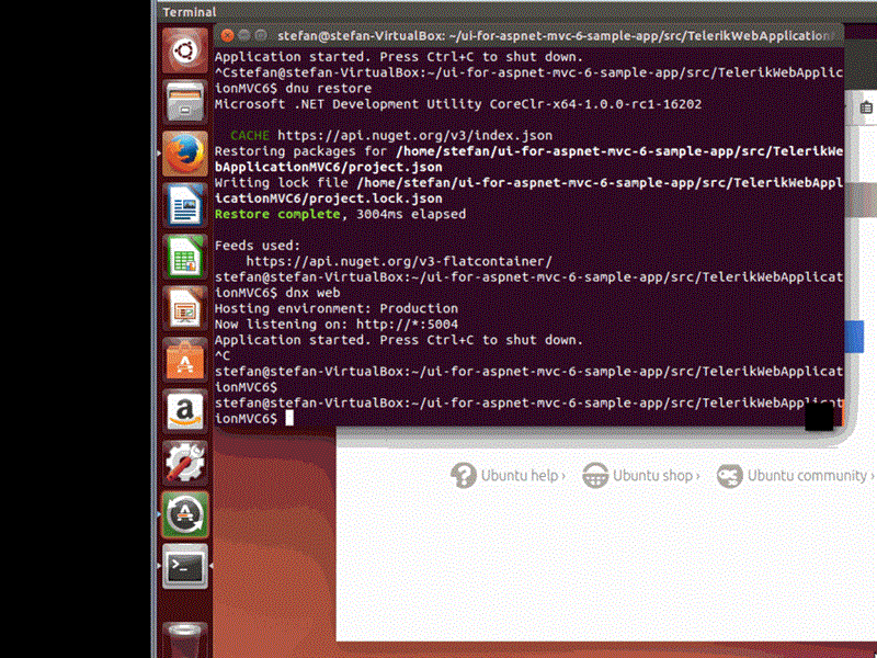 Telerik MVC6 App Linux Telerik MVC6 App Linux