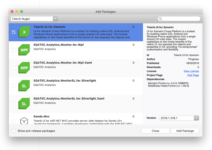 Telerik NuGet Packages Telerik NuGet Packages