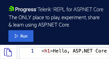 Telerik REPL for ASP.NET Core Playground