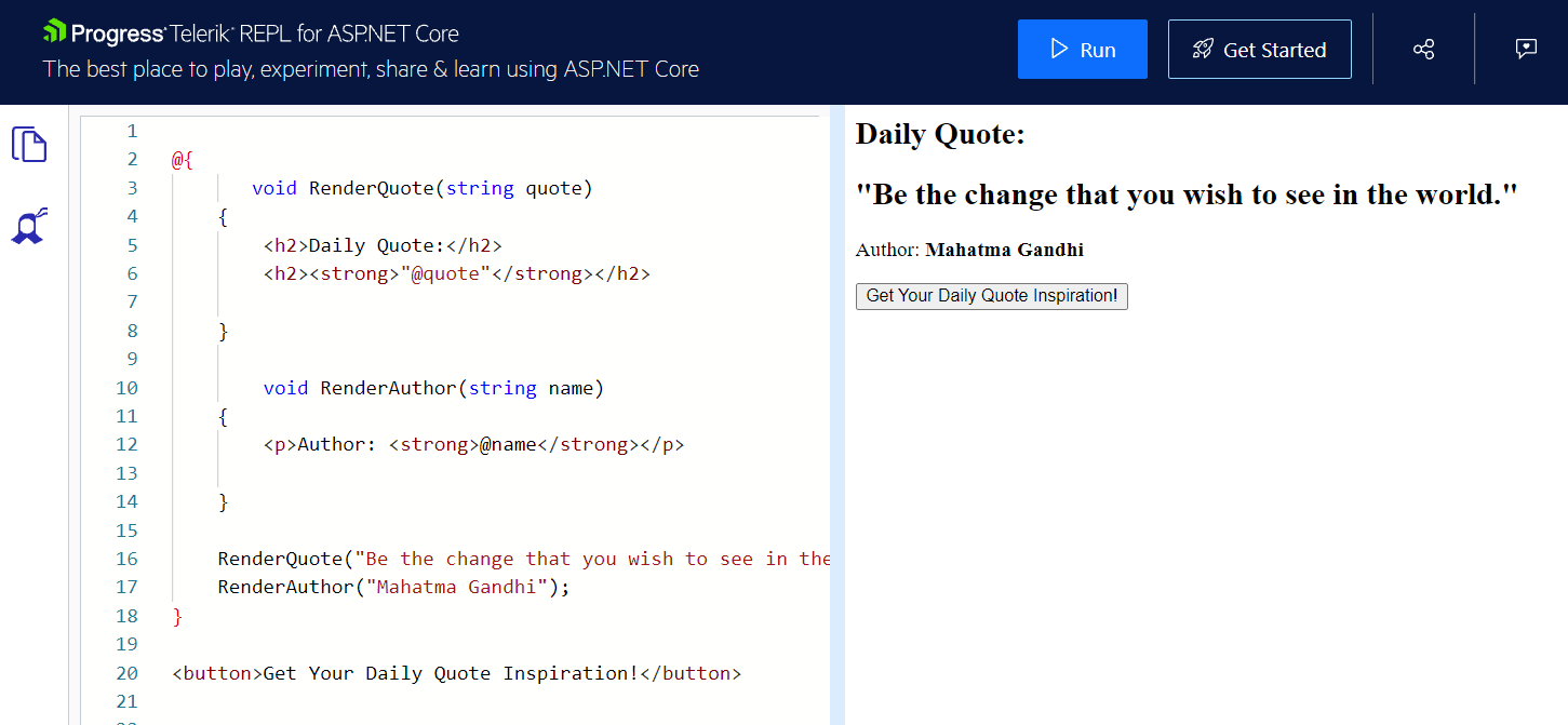 Progress Telerik REPL for ASP.NET Core Telerik REPL for ASP.NET Core