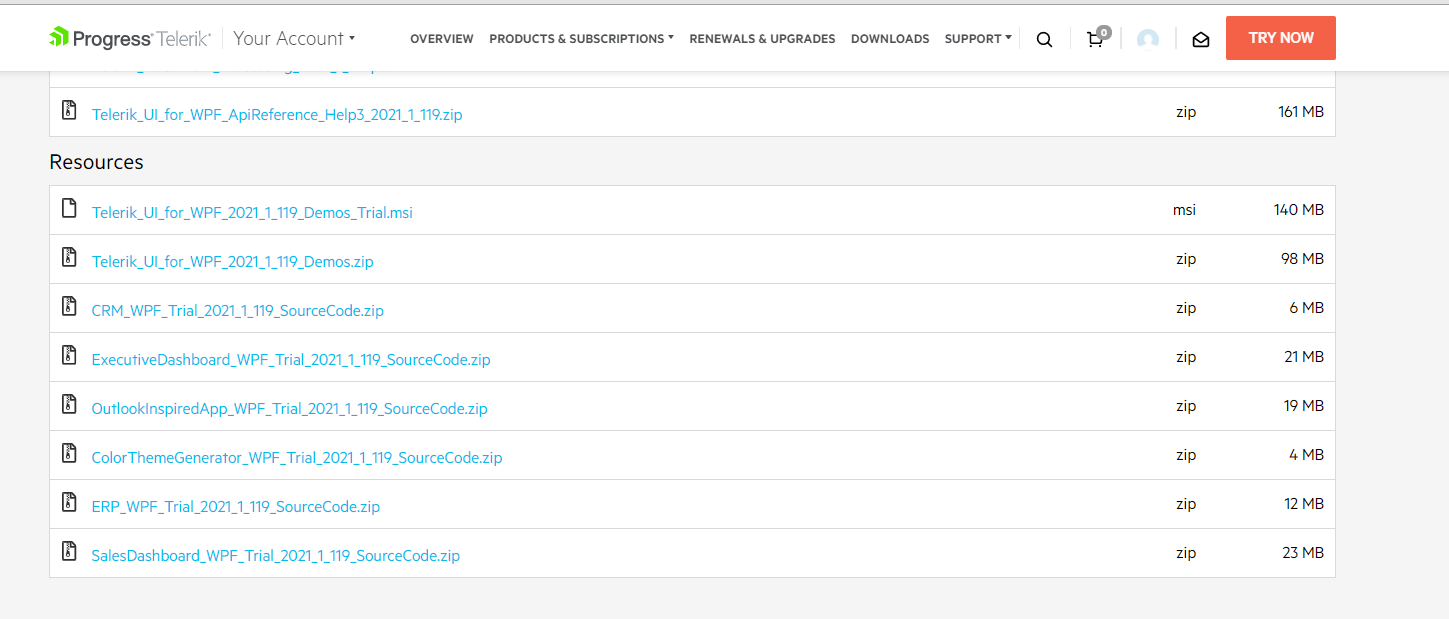 Telerik Trial Account Telerik Trial Account