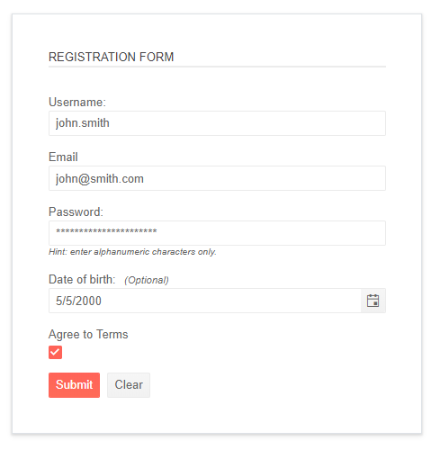 Telerik UI for ASP.NET MVC Form Component Telerik UI for ASP.NET MVC Form Component