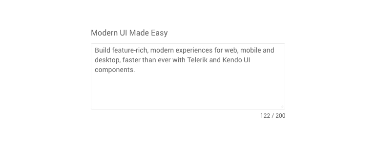 Telerik UI for ASP.NET MVC TextArea Component