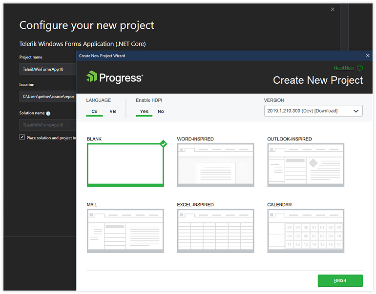 Telerik-UI-for-WinForms---.NET-Core-3.0-VS-Templates