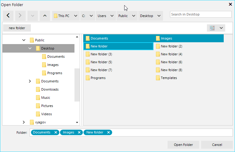 Telerik UI for WinForms - File Dialogs -OpenFolderDialog
