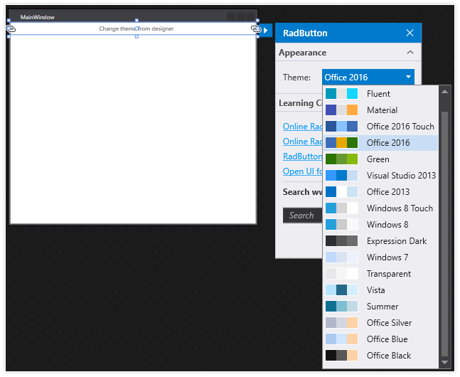 Telerik-UI-for-WPF---Design-time-theme-change-per-control
