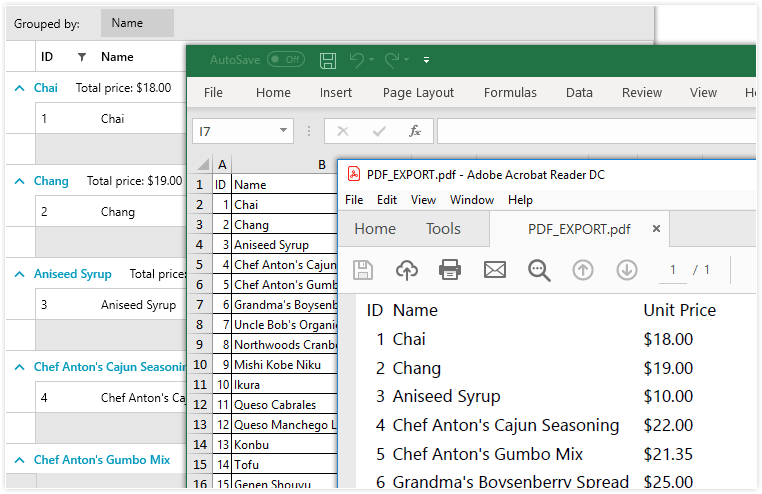 Telerik UI for WPF Grid - Export to Excel and PDF enhancements