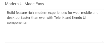 Telerik UI for ASP.NET Core TextArea Component Preview Telerik UI for ASP.NET Core TextArea Component Preview