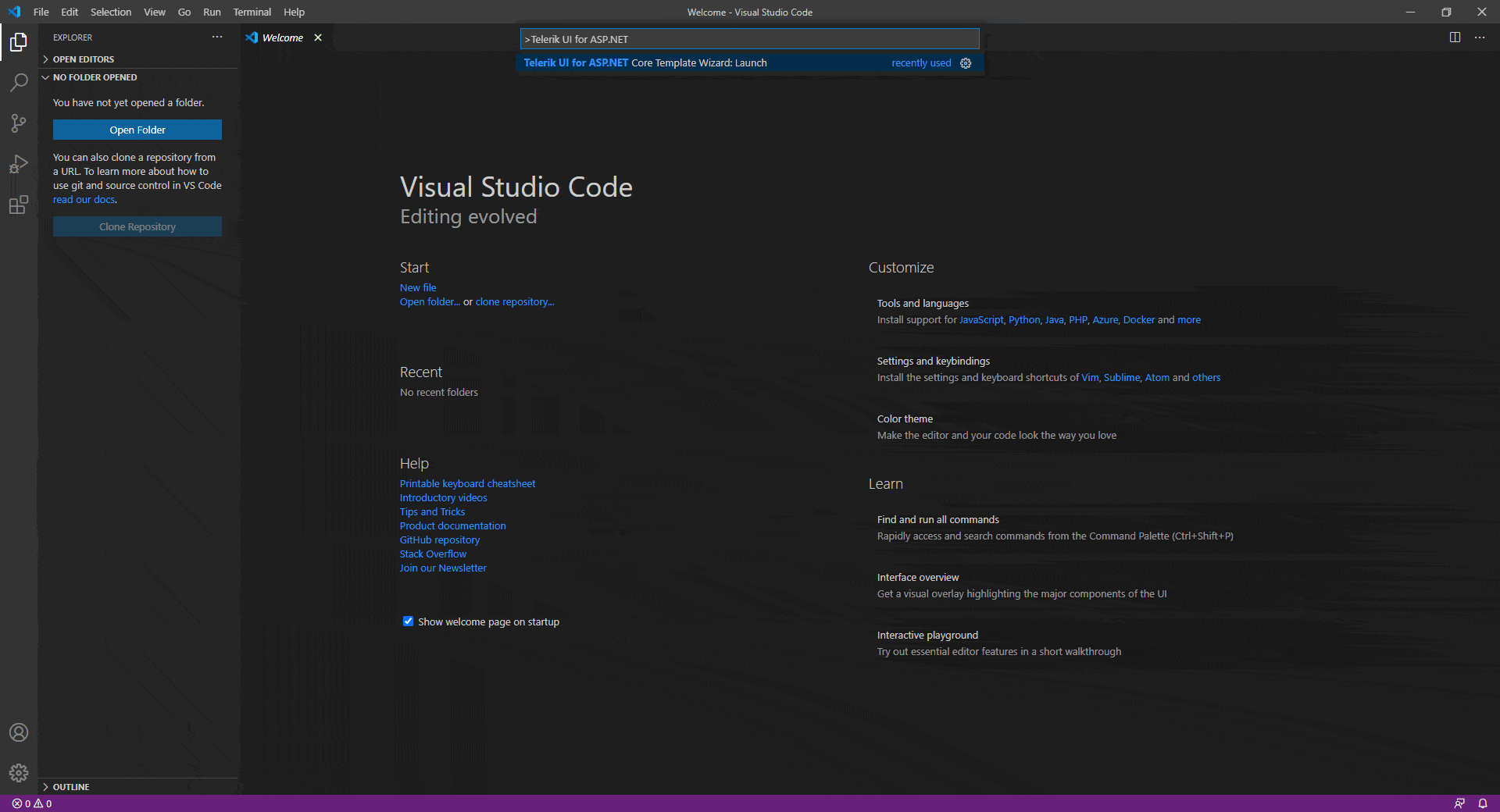 Visual Studio Code Wizard with UI for ASP.NET Core Templates Visual Studio Code Wizard with UI for ASP.NET Core Templates
