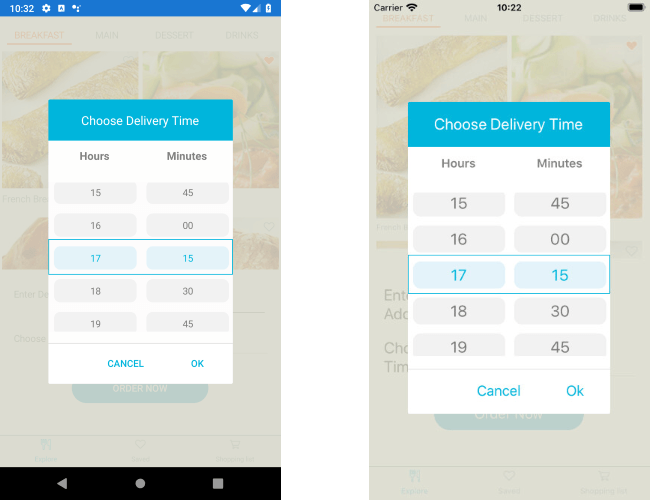 timepicker_android_ios Telerik Xamarin TimePicker