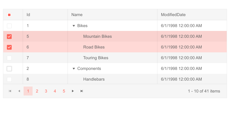 Telerik UI for Blazor TreeList Multi-Row Selection Telerik UI for Blazor TreeList Multi-Row Selection