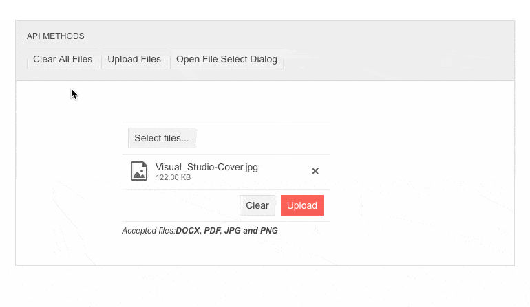 Telerik UI for Blazor Upload API Clear Files