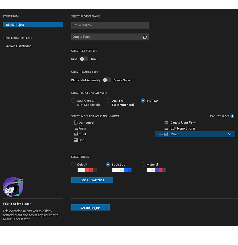Telerik Blazor Visual Studio Code Extension