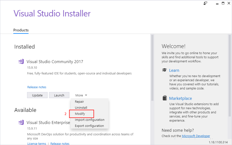 Visual Studio Installer Visual Studio Installer