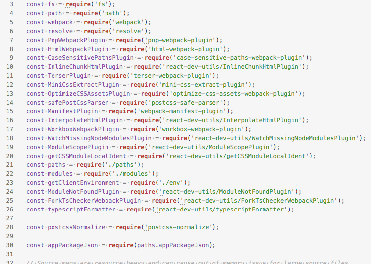 webpack-config A webpack config file after using Create React App’s eject process